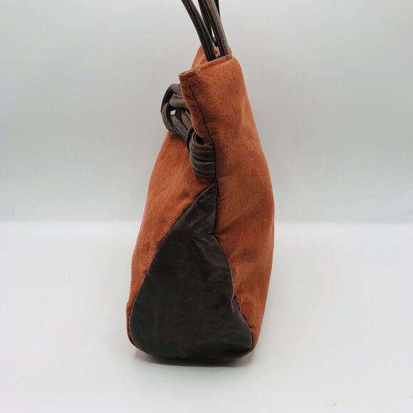 Victorias Secret Top Handle Purse Dark and Light Brown Faux Leather Hipster Boho - Picture 6 of 6